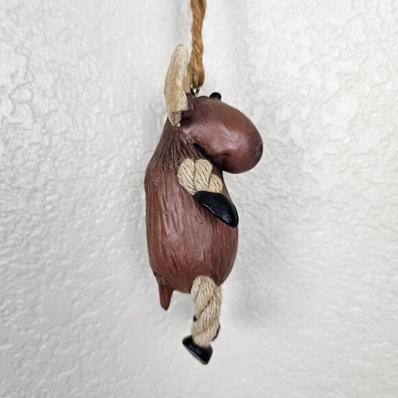 Vintage‎ Bert Anderson Christmas Moose Elk Ornament 2002 Dangling Folk Art Jute - Picture 5 of 14